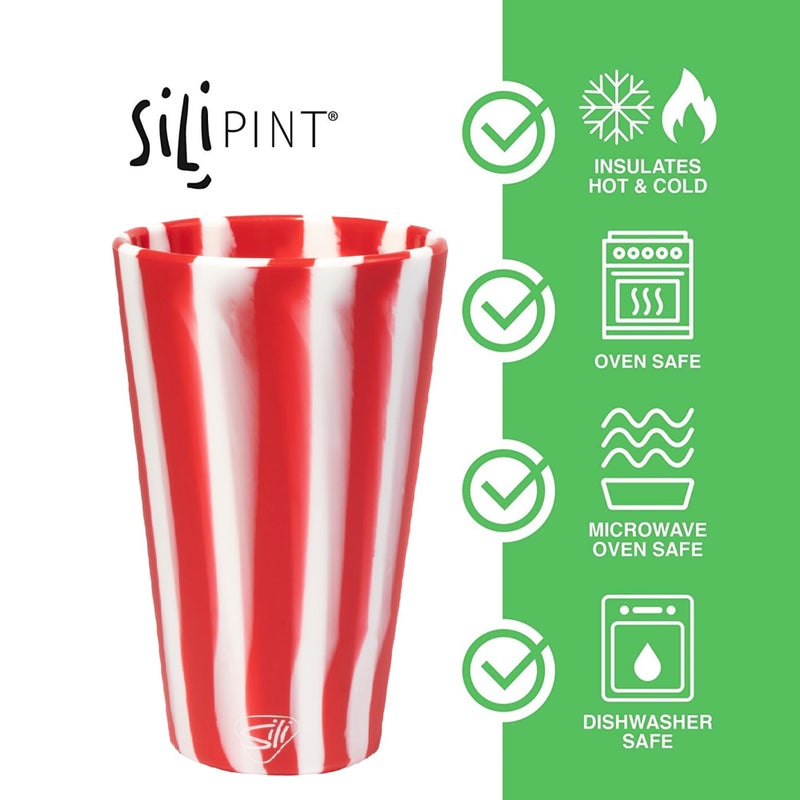 Silipint Silicone Pint Glasses, Unbreakable & Reusable 16-Ounce Silicone Cups for Indoor & Outdoors, Hippy Hop, Pack of 4 - Image 2